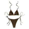 thumbnail image 7 of XIYON Women's Bikini Sets Two Piece Halterneck Thong String Swimsuit Swimwear Side Lacing Retro Swimsuits Beachwear, 7 of 7