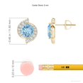 thumbnail image 2 of ANGARA Natural Round 1.44 ct Aquamarine and Diamond Swirl Stud Earrings in 14K Yellow Gold for Women (Size-6mm) | March Birthstone, Anniversary, Jewelry Gift for Women | Natural Aquamarine Earrings, 2 of 7