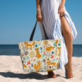 thumbnail image 6 of Daiia Whimsical Fox Floral Garden Beach Travel Bag - Water-Resistant Beach Bag, Lightweight Tote with 7 Pockets for Women and Men - Gym,Pool,Camping,Reusable Grocery Bag, 6 of 7