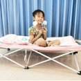thumbnail image 4 of Cuna plegable para acampar con saco de dormir, cama de viaje para interiores/exteriores de tela Oxford impermeable para niños pequeños, senderismo en la playa, guardería, 4 of 4