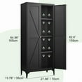 thumbnail image 3 of 65 H Pantry Cabinet, Kitchen Pantry Storage Cabinets with 2 Doors and 3 Adjustable Shelves, Tall Metal Food Storage Cupboard for Kitchen, Dining Room, Black, 3 of 7