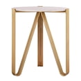 thumbnail image 3 of TOV Furniture Aya 28"H Transitional Marble and Iron Side Table in White/Gold, 3 of 7