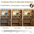 thumbnail image 5 of Rustic Vanity Desk Makeup Dresser Desk Table with Lighted Mirror & Charging Station & 5 Drawers, 10 LED Light, Brown & Black, 5 of 10