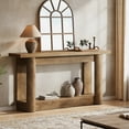 thumbnail image 2 of Tribesigns 63-Inch Farmhouse Console Table, Narrow Long Sofa Table Behind the Couch, 2-Tier Storage Entryway Furniture for Hallway, Entrance, Living Room, Light Brown, 2 of 9