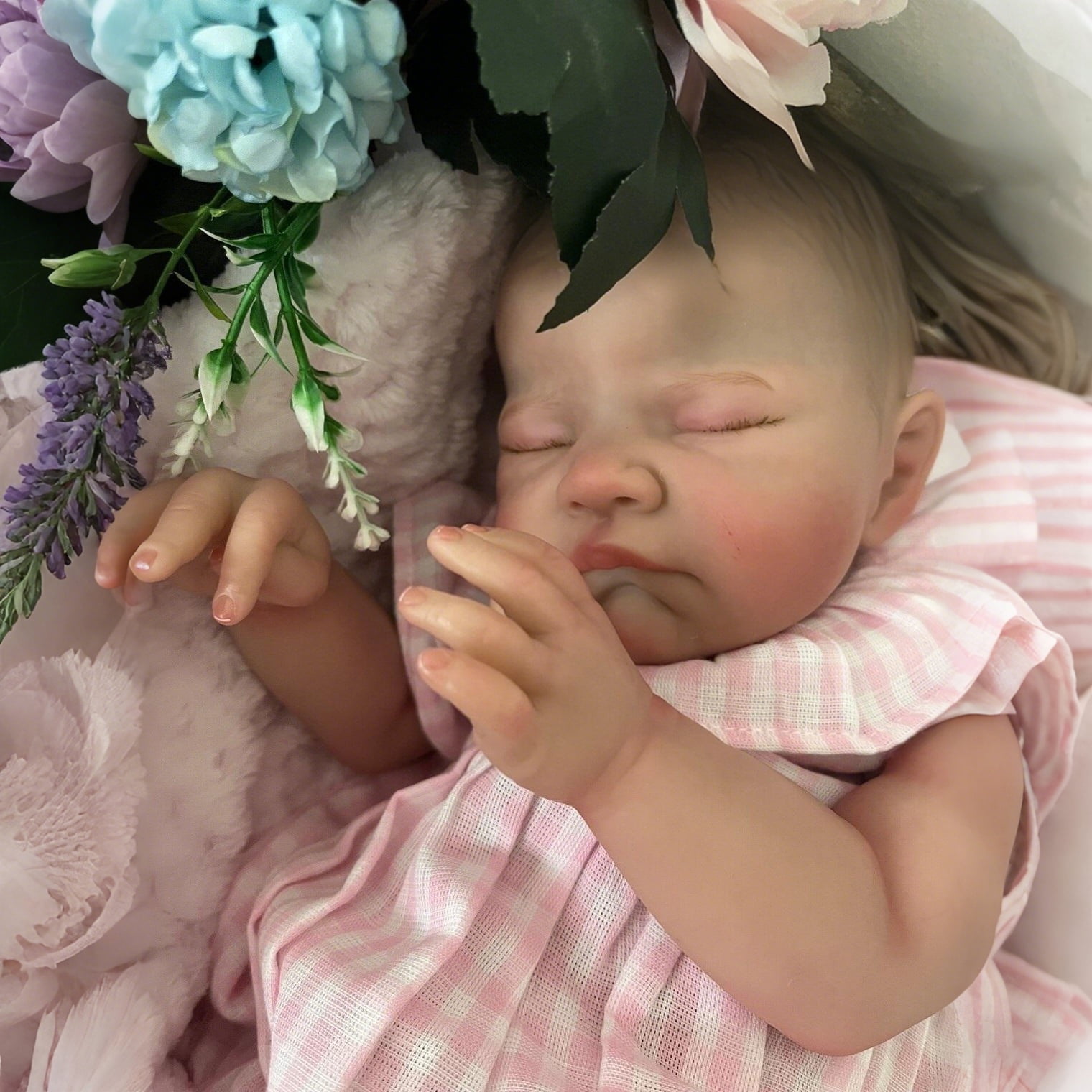 iCradle Cuddly Sleeping Reborn Baby Dolls Girl 18 inch Real Life Baby Dolls Soft Cloth Body Closed Eyes Doll Toy Gift for Kids Age 3+