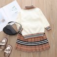 thumbnail image 4 of TAIAOJING Baby Girl Clothes Cute Toddler Little Long Sleeve Knit Sweaters Plaid Skirt Set School Style Outfits 18-24 Months, 4 of 9