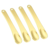 Unique Bargains 4 Pcs Makeup Spatula Mini Spoon for Facial Cosmetic Face Cream Zinc Alloy 2.32"x0.46" Gold Tone