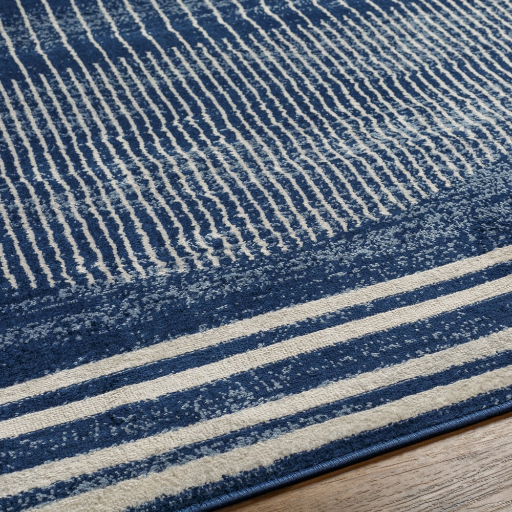 Livabliss Area Rugs for Living Room, 3x7 Floransa Modern Dark Blue Runner Rug, Bedroom Dining Room Home Decor Stain Resistant Carpet (2'7" x 7'3" Runner)