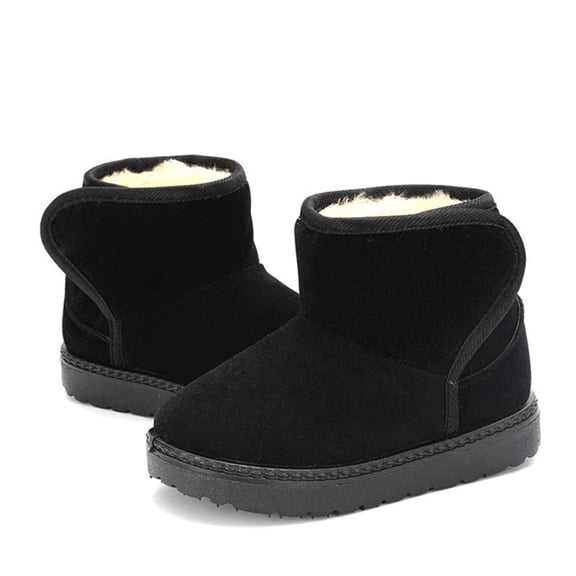 Hrsba Kids Unisex Snow Boots,On Solid Color Fleece Lined Warm Short Cotton Boots