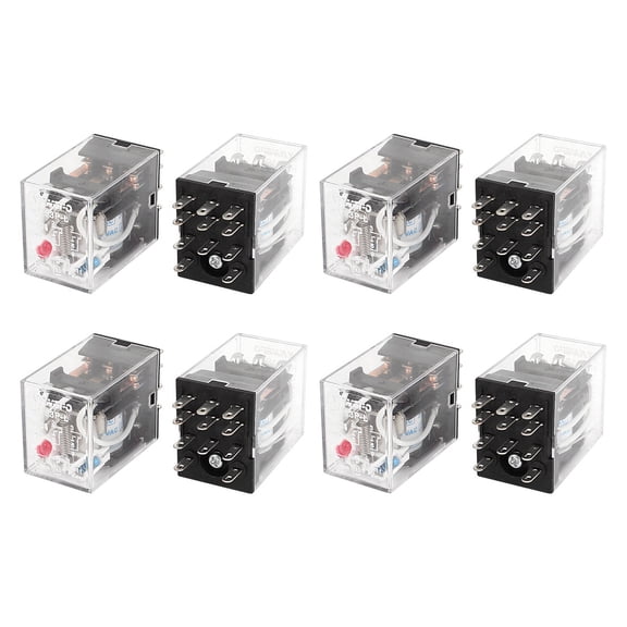 Unique Bargains 24V Coil Power Relay Red 11 Pin 3PDT 3NO 3NC HH53P-L 8 Pcs
