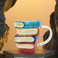 thumbnail image 6 of WKSCLPAI Painted Book Mug, New 3D Painted Glass Book Cup, Creative Handmade Colored Glass Coffee Cup, Collection Gifts for Reading Painting Literature Lovers Book Lovers(Glass Style), 6 of 7