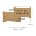 thumbnail image 3 of VHC Brands Farmhouse Natural Tan Text Cotton Burlap Bedding Always Kiss Me Goodnight Embroidered Cotton Burlap Rectangle Pillow, 3 of 6