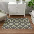 thumbnail image 6 of Ottomanson Trellis Area Rug 3'3" x 5' - Non Slip Low Pile Carpet, Gray, 6 of 11