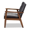 thumbnail image 3 of Baxton Studio Sorrento Fauteuil Lounge en Bois Rembourré en Velours Gris, 3 of 9