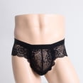 thumbnail image 2 of 2 Piezas Sexy Hombres Encaje Transparente Ver A Través De Bragas Calzoncillos Ropa Interior Lencería SM SunniMix bragas de encaje de flores para hombres, 2 of 8
