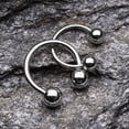 thumbnail image 2 of 14 Karat White Gold Ball End Horseshoe Circular Barbell, 2 of 4