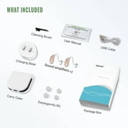 KIBVOE Rechargeable Hearing Aids for Seniors, Noise Cancelling Behind The Ear Hearing Aid, 1 Pairs, Beige, Summer Daily Hearing Essentials