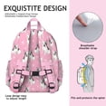 thumbnail image 5 of Pink French Bulldog Love Heart Backpack for School,Cute School Bag,Schoolbag with Adjustable Shoulder Straps & Padded Back,15.25"x11.5"x5.25", 5 of 6