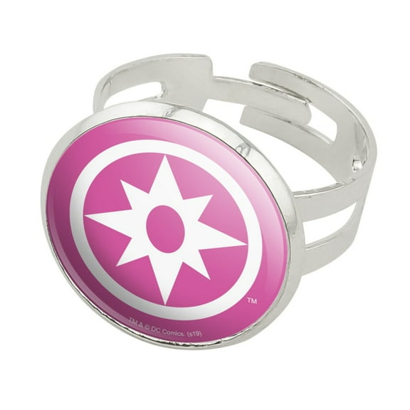 Green Lantern Blackest Night Star Sapphire Logo Silver Plated Adjustable Novelty Ring