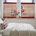 thumbnail image 5 of Red Plaid Christmas Sheer Curtains 54 Inches Long, Truck Snowman Red Plaid Xmas Tree Wooden Light Filtering Window Curtains for Living Room, Rod Pocket Voile Sheer Curtain Drapes, 52"Wx54"L, 2 Panels, 5 of 9