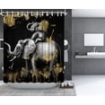 thumbnail image 4 of Cortina de ducha FushVre Elephant negra y dorada 180x180 cm, 4 of 6