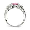 thumbnail image 2 of Solid 10k White Gold Clear Pink Swarovski CZ Cubic Zirconia Topaz Sue Engagement Ring Size 5, 2 of 5