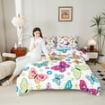 thumbnail image 4 of Castle Fairy Flying Butterflies Full Size Comforter Sets 3-Piece for Female Men,Chic Floral Flowers Bedding Comforter Set,Spring Garden Lightweight Bedding Sets,Luxury Bedroom Decor,Reversible, 4 of 8