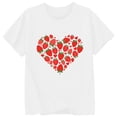 thumbnail image 3 of Wang6 Womens Plus Size Graphic T Shirts Trendy Summer Short Sleeve Tops Causal Strawberry Printed Crew Neck Tees 0624liWhite XL, 3 of 3