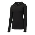 thumbnail image 3 of Sport Tek Adult Female Women Plain Long Sleeves Pullover Black 2X-Large, 3 of 4