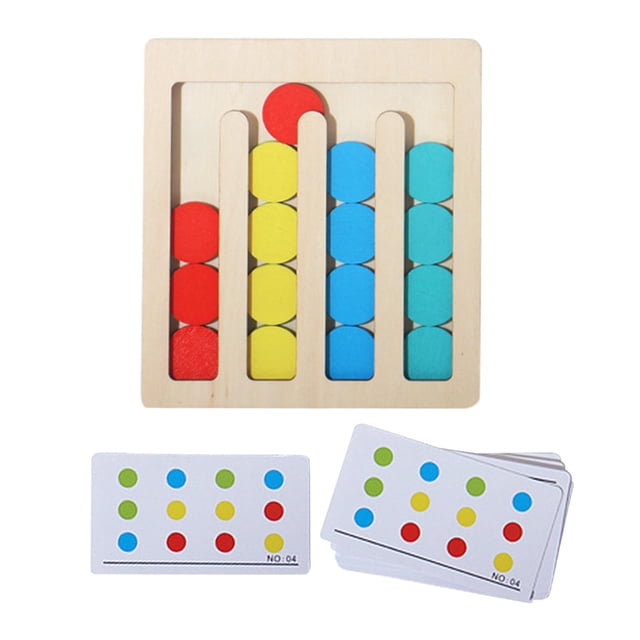 Juguetes de madera Montessori, clasificación de formas de Color, clasificación , tablero ocupado, rompecabezas de viaje, juego de rompecabezas 4 colores SM SunniMix Juguetes de madera Montessori
