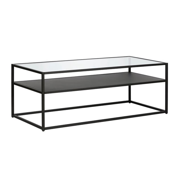 Henn&Hart Metal Ada Rectangular Coffee Table Black and Bronze Finish