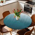 thumbnail image 3 of Blue Ombre Fitted Tablecloth with Elastic Edged, Round Table Cloth for Dining Table, Contemporary Gradient Abstract Art Waterproof Oil Proof Table Cover for Indoor Outdoor 45"-54", 3 of 8