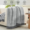 thumbnail image 4 of Amelie Home Reversible Soft Knit Throw – Plush Feather Yarn Blanket for Couch, Heather Gray 50"x60", 4 of 4