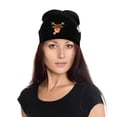 thumbnail image 2 of DALIX Rudolph Adult Beanie Christmas Holiday Winter Stocking Hat in Black, 2 of 7