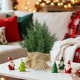 thumbnail image 4 of Christmas Tabletop Mini Tree 13" Green Xmas Pine Tree Christmas Decor with Burlap Pots for Home Indoor for Home Miniature Trees with Linen Base for Dining Table Kitchen Desk Home, 4 of 7
