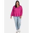 thumbnail image 2 of Terra & Sky Women's Plus Size Knit Tiered Top, 2 of 5