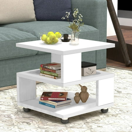 Furniture Classic Design Jerry & Maggie - Magic Cube Nightstands Japanese Tatami Classic Modern Style - 2 Tier Rectangle Hallow Design Night Stand Storage Bedside Table Storage White ()
