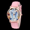 thumbnail image 3 of Fashionable PU Leather Strap Round Dial Analog Display Quartz Couples Wristwatch (Pink), 3 of 3