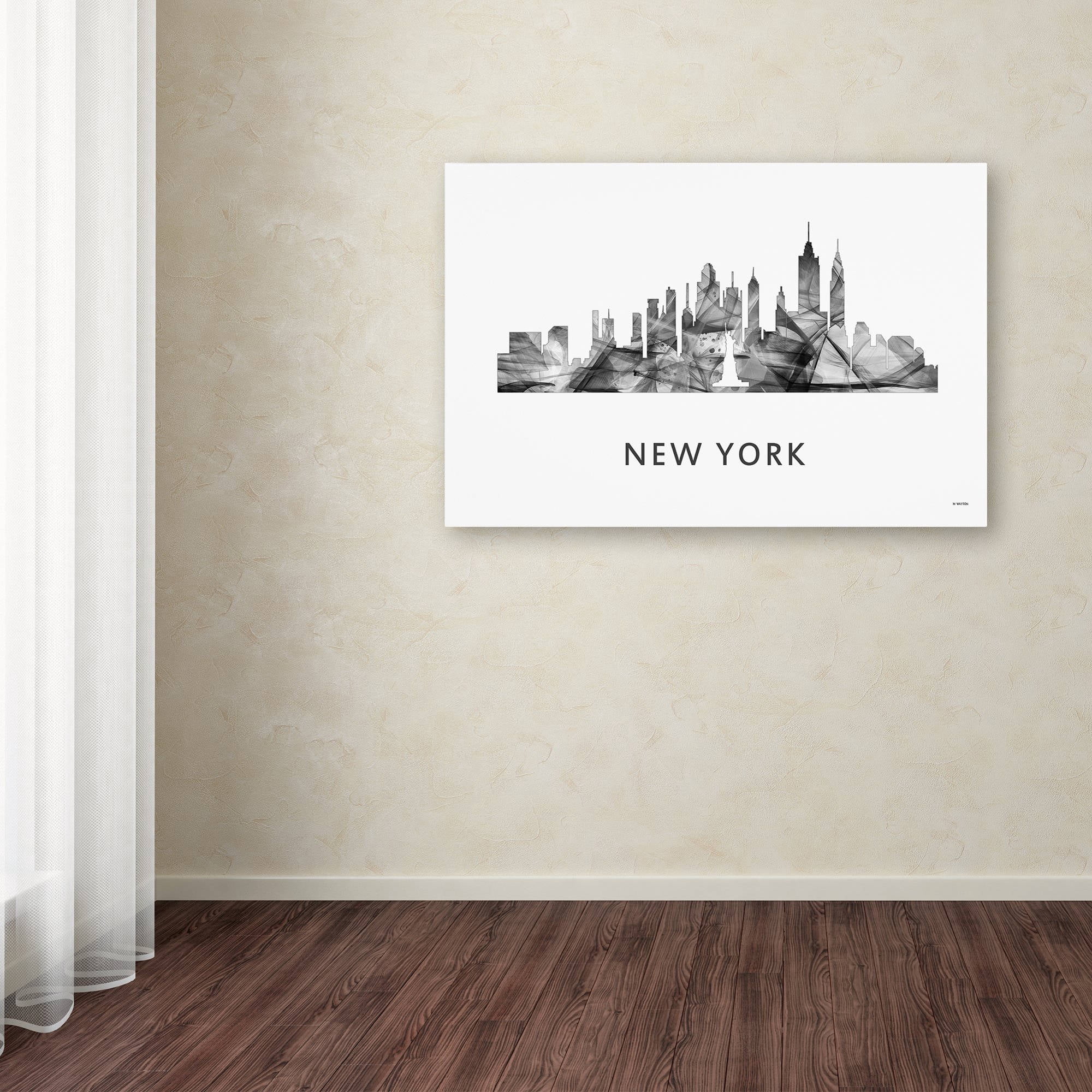 Trademark Fine Art 'New York New York Skyline WB-BW' Canvas Art by Marlene Watson