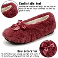 thumbnail image 4 of Knivor Fluffy Ballerina Slippers for Women Bow Decor Sherpa Fleece Lined Non Slip Closed Back Comfy Indoor Slippers Lounge House Slippers, 4 of 9