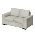 thumbnail image 3 of CHITOOMA 60'' Pull Out Sofa Bed Convertible Sleeper Couch with Charging Port, Upholstered Sectional Sofa with 2 Pillows, Reclining Sofas for Living Room, Beige, 3 of 8