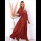 thumbnail image 5 of Vestido Informal de Verano para Mujer, Maxivestido con Volantes y Botones, Estilo Bohemio, Túnica Larga. Naranja Rojo Talla Única, 5 of 8
