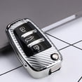 thumbnail image 1 of Car Key Fob Cover Case Protector Carbon Fiber Style TPU Remote Car Key Fob Cover Case Shell for Audi A1 A3 Q3 TT, 1 of 3