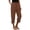 Coffee, variant on Women's Elastic Waist Asymmetrical Split Loose Capri Pants, Breathable with Pockets for Daily Commute Casual Wear Green L