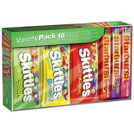 Skittles & Starburst Variety Box, 18 Count