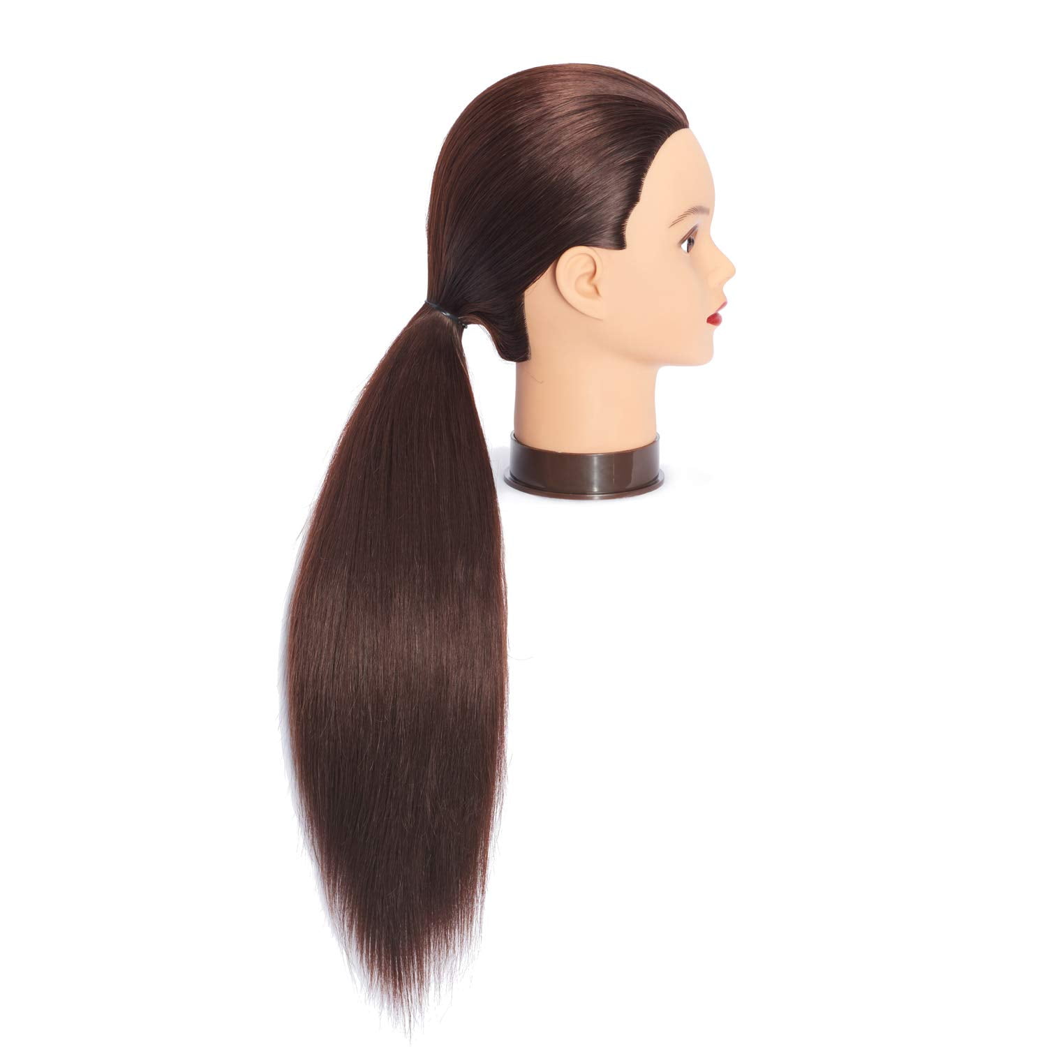 Hairlink 26-28'' Mannequin Head Synthetic Fiber Long Hair Styling Training  Head Dolls for Cosmetology Manikin Maniquins Practice Head with Clamp Stand