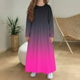 thumbnail image 5 of ATOGUTA Girls Maxi Dress Long Sleeve Crew Neck A-Line Casual Party Dresses with Pockets Size 4T-14, Hot Pink, 5 of 6