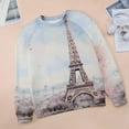 thumbnail image 6 of Eiffel Tower Women's Floral Printed Sweatshirt Long Sleeve Crewneck Casual Loose Vintage Graphic Pullover Tops, 6 of 7