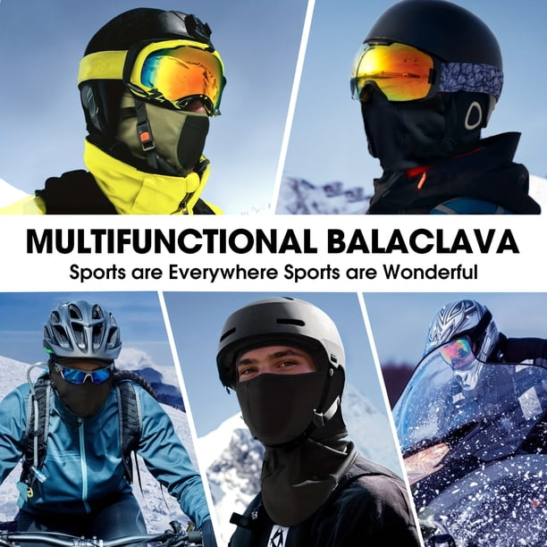balaclava under helmet snowboard Black Fleece Ski Hood for Winter Sports the mask continues effective and can be reused repeatedly without damaging its performance SAITAG Breathable Balaclava Ski Mask