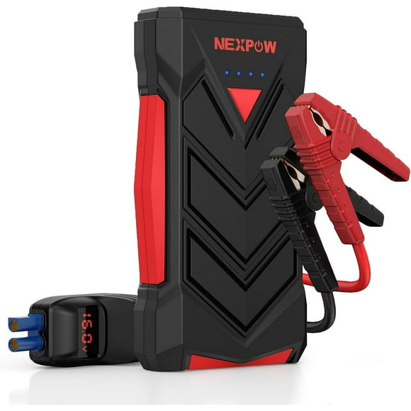 NEXPOW Portable Jump Starter, 12V Car Battery Jump Starter Power Pack with USB Quick Charge (up to 7L Gas or 5.5L Diesel Engine) Battery Booster with Built-in LED Light
